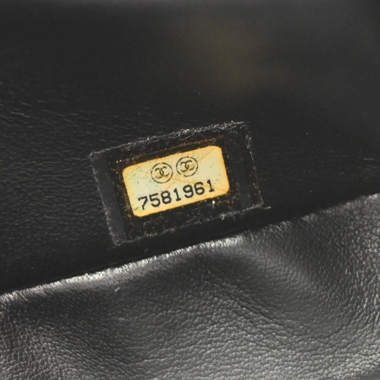 Chanel 2001-2003 Black Patent Leather Camellia East West Choco Bar Shoulder Bag