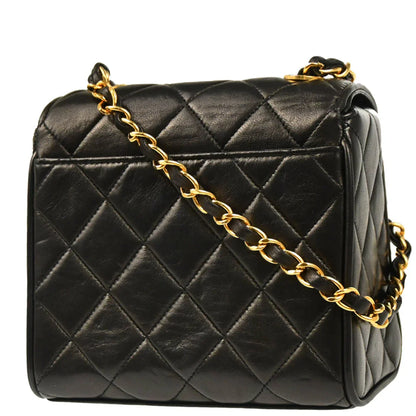 Chanel 1991-1994 Black Lambskin Shoulder Bag