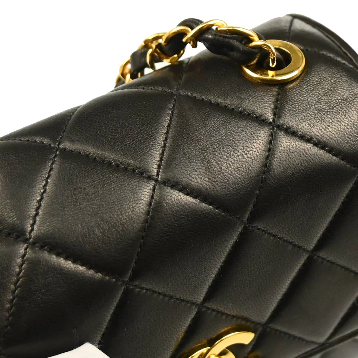 Chanel 1991-1994 Black Lambskin Shoulder Bag