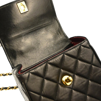 Chanel 1991-1994 Black Lambskin Shoulder Bag
