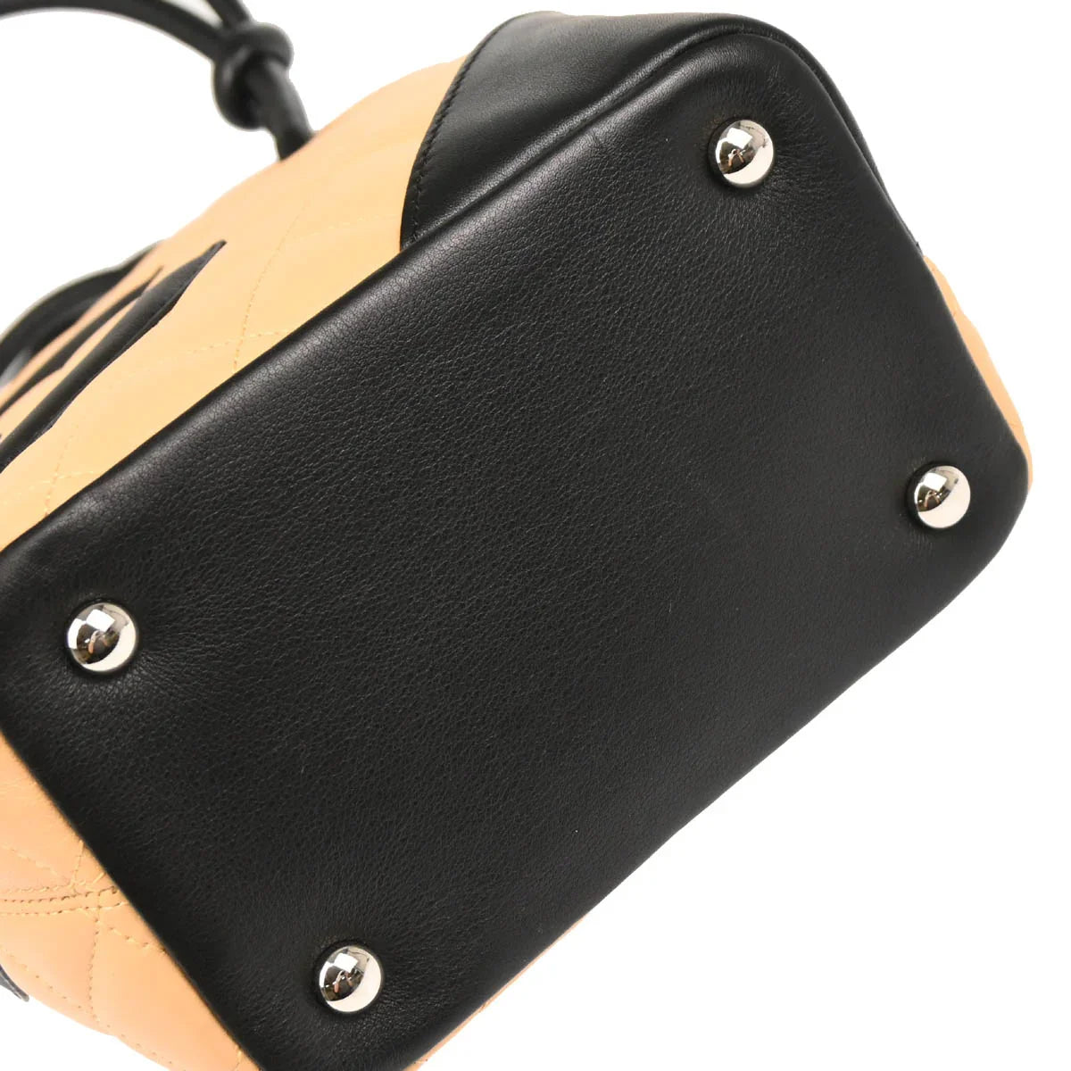 Chanel 2005-2006 Beige Black Calfskin Cambon Ligne Tote Handbag