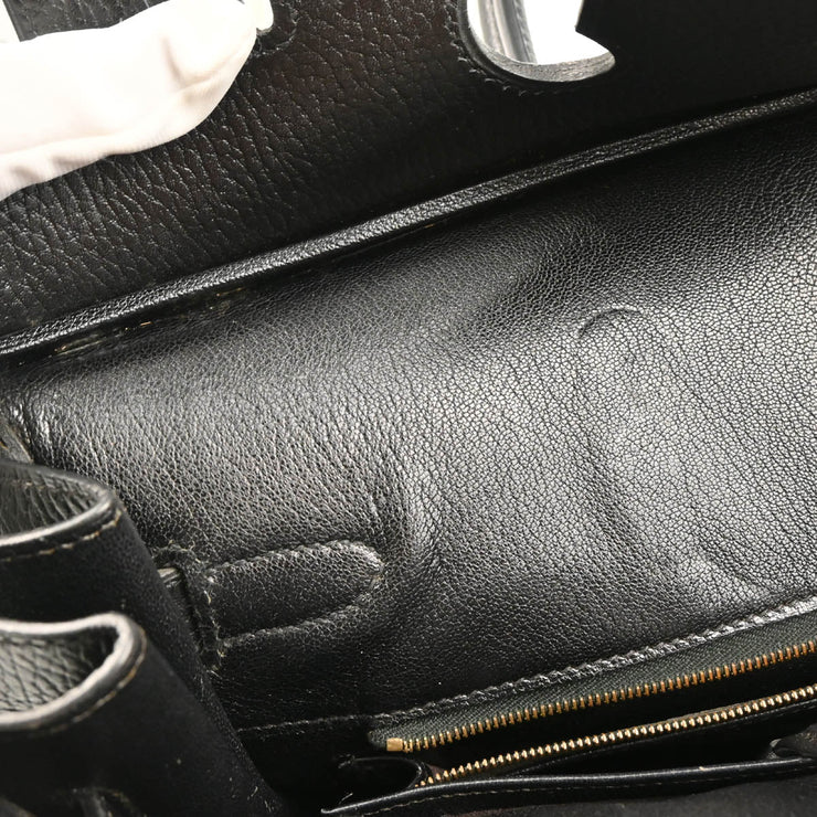 Hermes 1996 Black Ardennes Birkin 35 Handbag