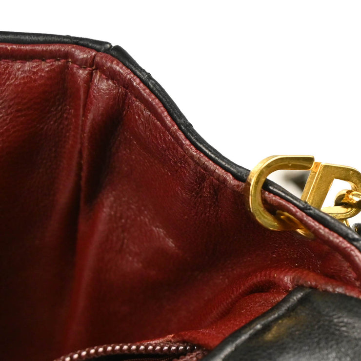 Chanel 1989-1991 Black Lambskin Classic Square Flap Shoulder Bag