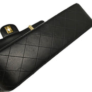 Chanel 2001-2003 Black Lambskin Medium Classic Double Flap Shoulder Bag