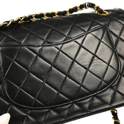 Chanel 2001-2003 Black Lambskin Medium Classic Double Flap Shoulder Bag