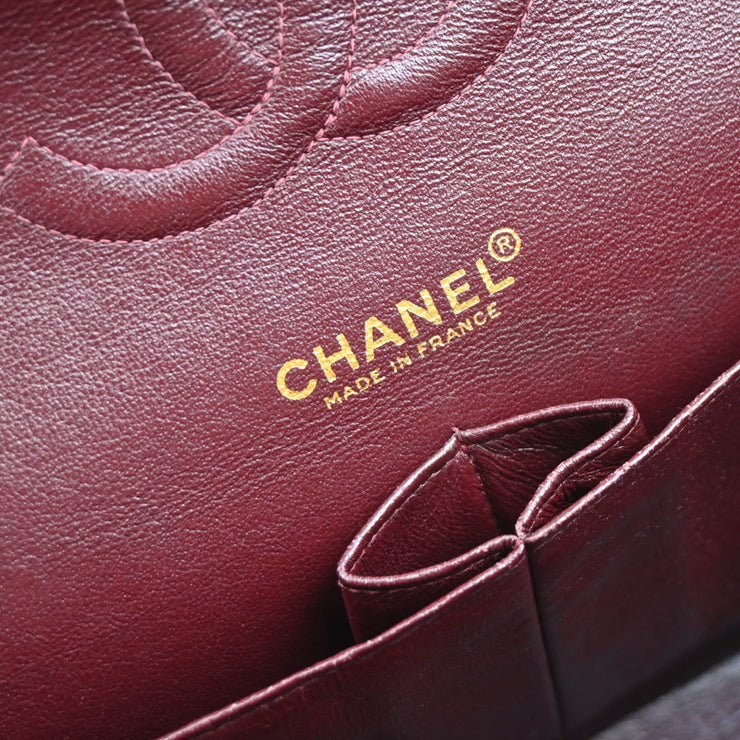 Chanel 2001-2003 Black Lambskin Medium Classic Double Flap Shoulder Bag