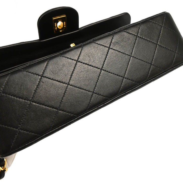 Chanel 1996-1997 Black Lambskin Small Classic Double Flap Shoulder Bag