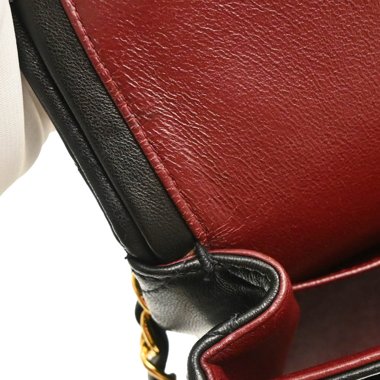 Chanel 1996-1997 Black Lambskin Small Classic Double Flap Shoulder Bag