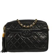 Chanel 1991-1994 Black Lambskin Camera Bag Small