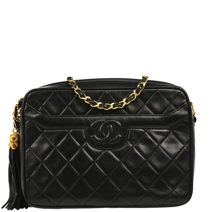 Chanel 1991-1994 Black Lambskin Camera Bag Small