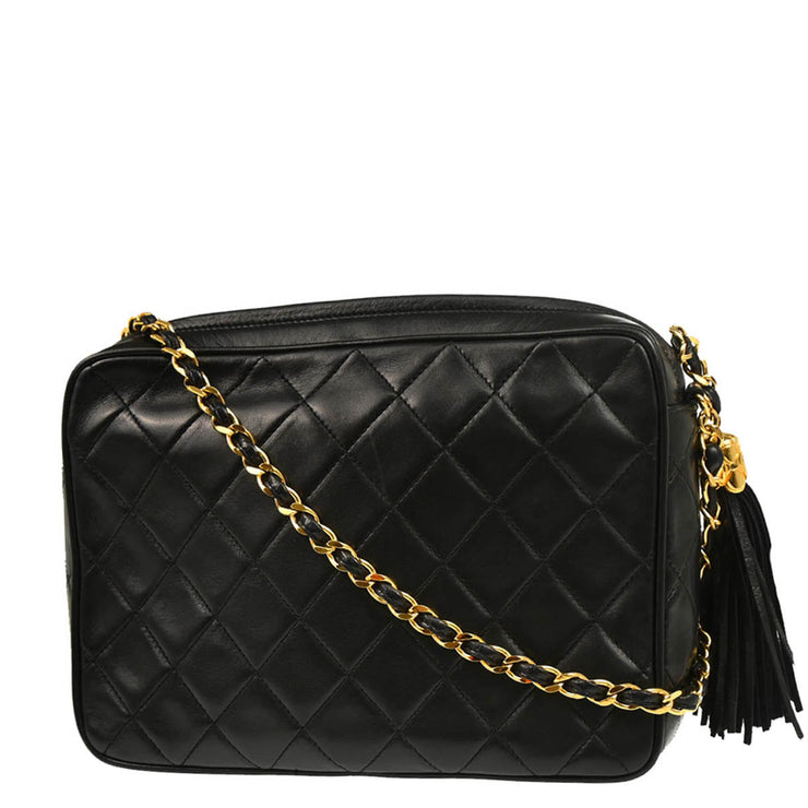 Chanel 1991-1994 Black Lambskin Camera Bag Small