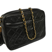 Chanel 1991-1994 Black Lambskin Camera Bag Small