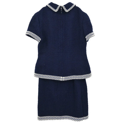 Chanel 1994 Setup Suit Jacket Skirt Navy #42