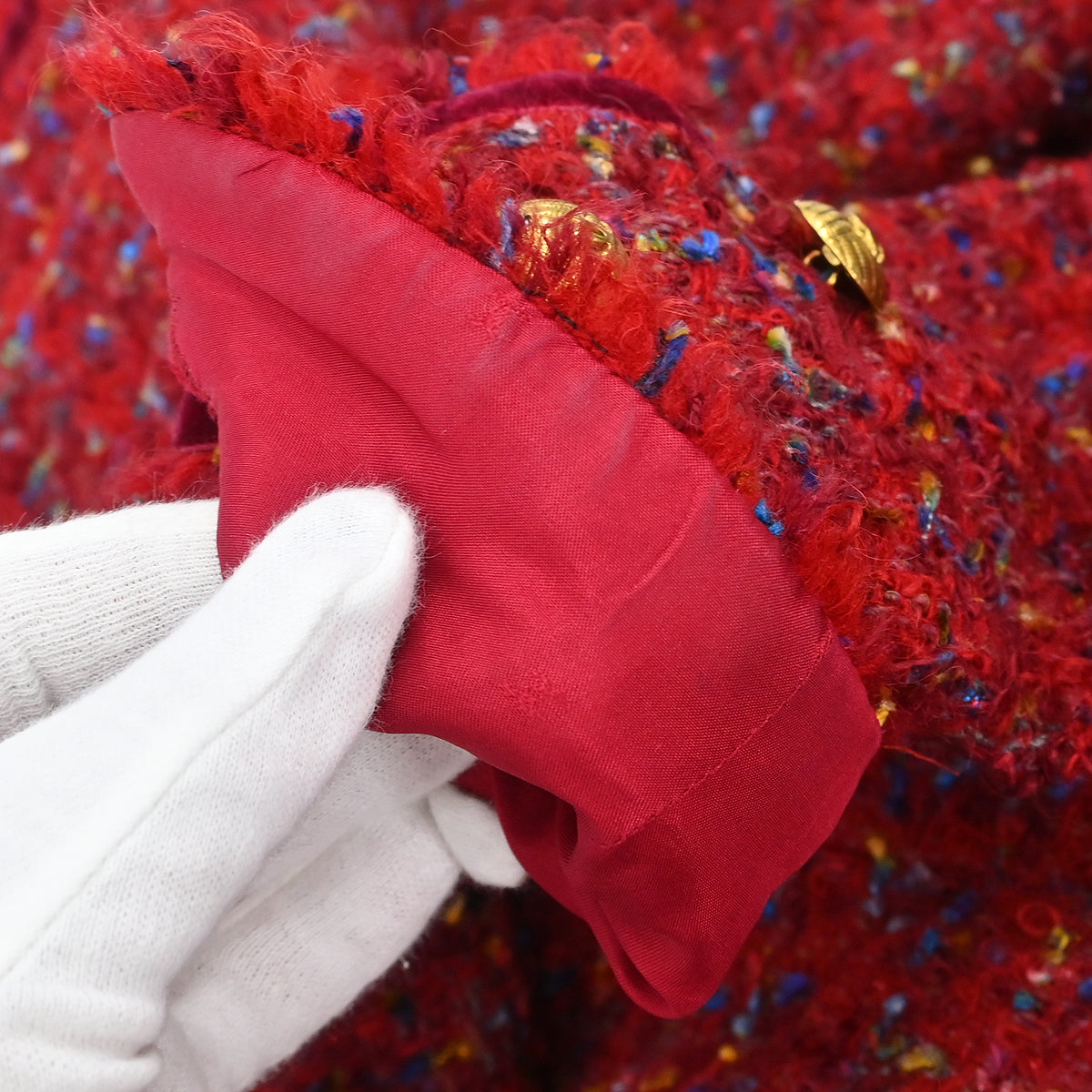 Chanel Setup Suit Jacket Skirt Red