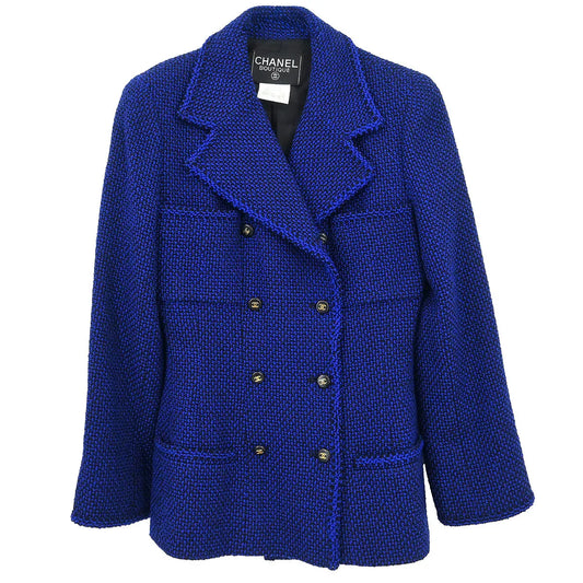 Chanel 1995 Double Breasted Jacket Navy #38