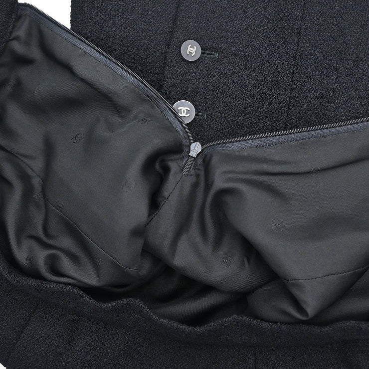 Chanel 1996 Setup Suit Jacket Skirt Black #38