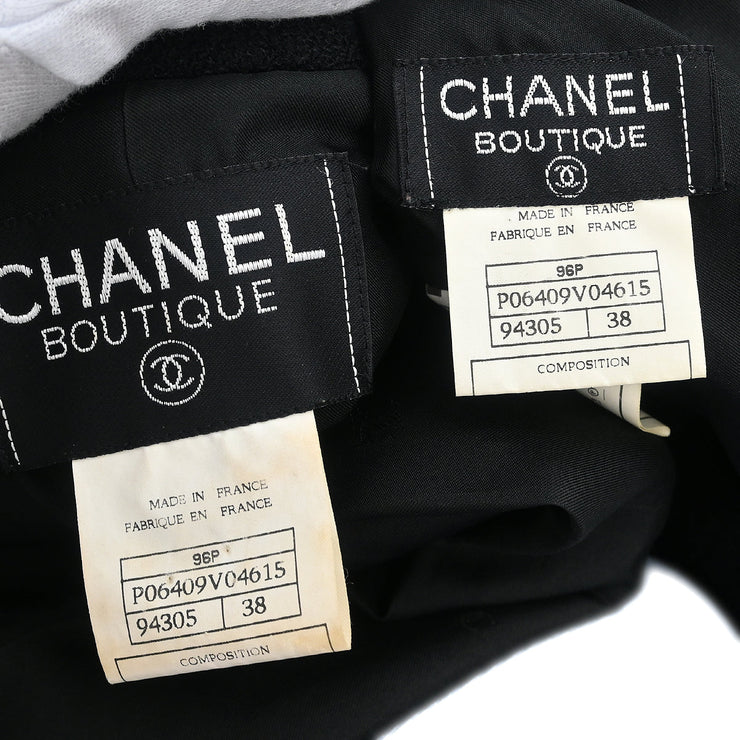 Chanel 1996 Setup Suit Jacket Skirt Black #38