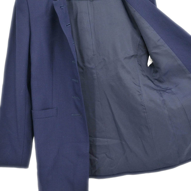 Christian Dior Single Breasted Collarless Jacket Navy #S