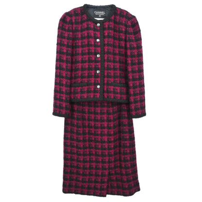 Chanel Setup Suit Jacket Skirt Bordeaux #36