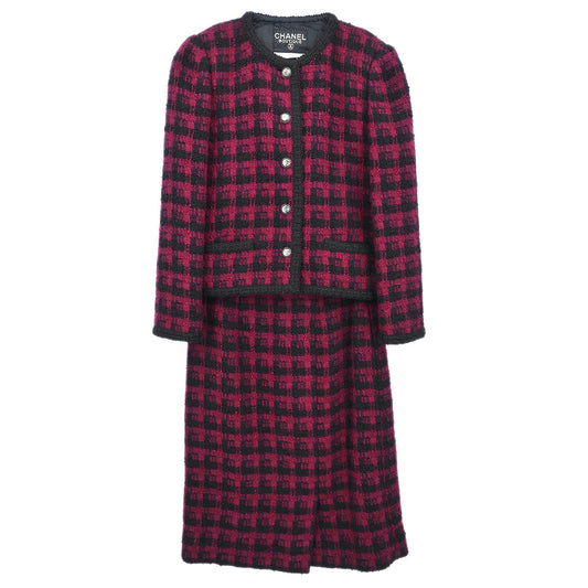 Chanel Setup Suit Jacket Skirt Bordeaux #36
