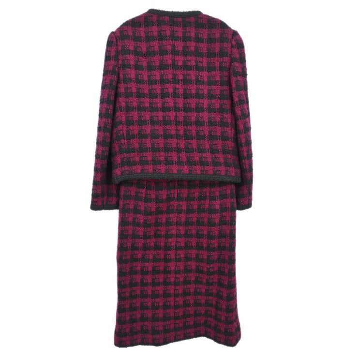 Chanel Setup Suit Jacket Skirt Bordeaux #36