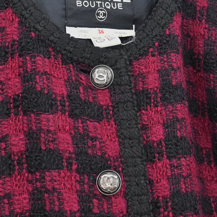 Chanel Setup Suit Jacket Skirt Bordeaux #36