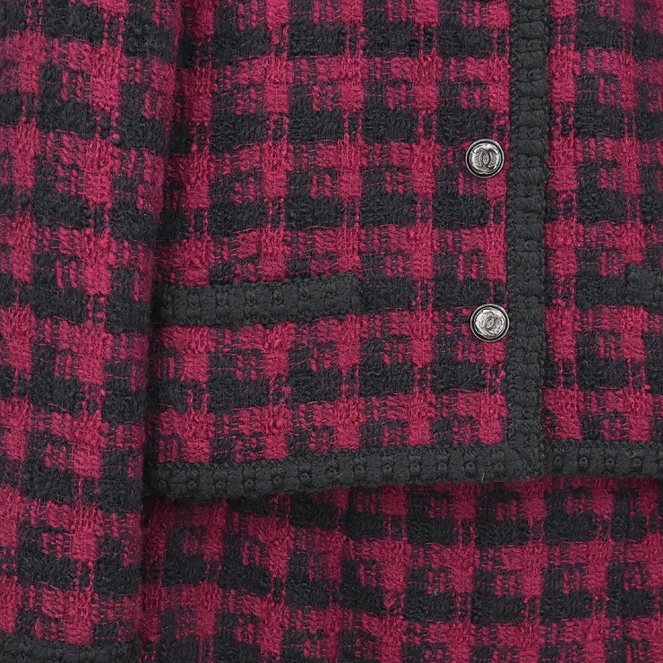 Chanel Setup Suit Jacket Skirt Bordeaux #36