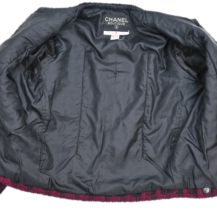 Chanel Setup Suit Jacket Skirt Bordeaux #36
