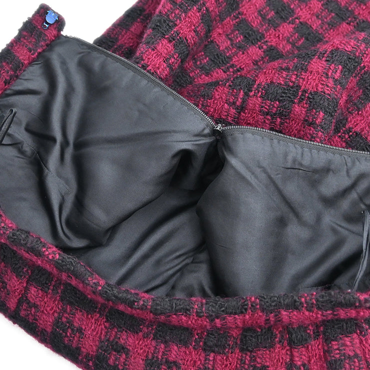 Chanel Setup Suit Jacket Skirt Bordeaux #36