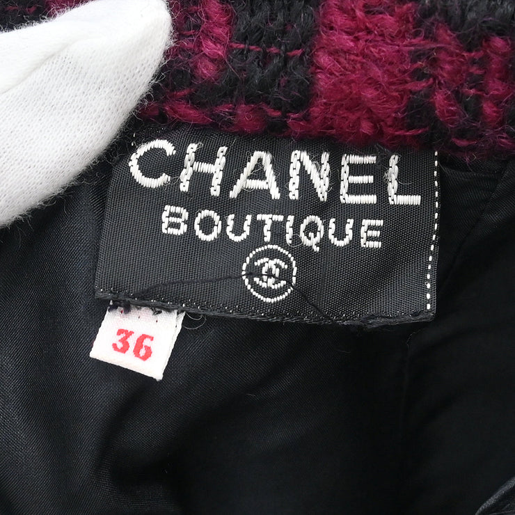 Chanel Setup Suit Jacket Skirt Bordeaux #36