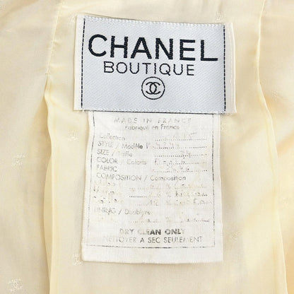Chanel Collarless Single Breasted Jacket White #34
