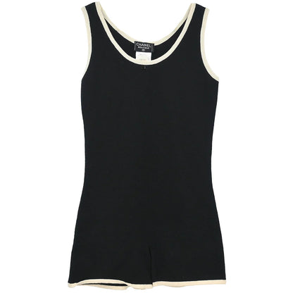 Chanel 1998 Sleeveless Short Jumpsuit Black #38