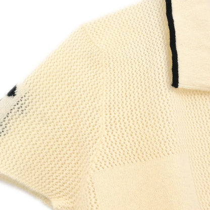 Chanel 2001 Short Sleeve Sweater Knit Top White #38