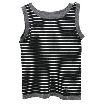 Chanel 2009 Ensemble Cardigan Sleeveless Top Black #34
