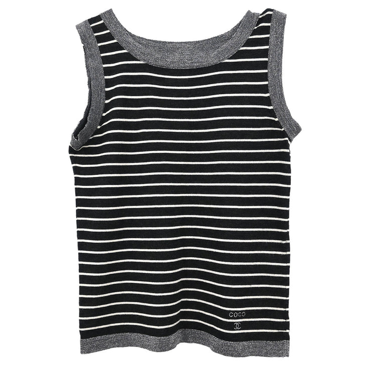 Chanel 2009 Ensemble Cardigan Sleeveless Top Black #34