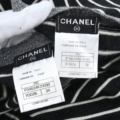 Chanel 2009 Ensemble Cardigan Sleeveless Top Black #34