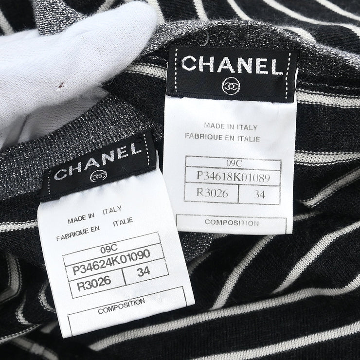Chanel 2009 Ensemble Cardigan Sleeveless Top Black #34