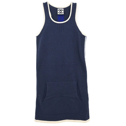 Chanel 2009 Sport Line Setup Suit Jacket Sleeveless Dress Navy #34