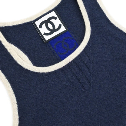 Chanel 2009 Sport Line Setup Suit Jacket Sleeveless Dress Navy #34