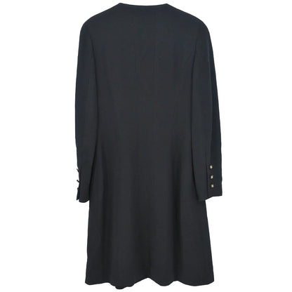 Chanel 1997 Single Breasted Collarless Jacket Black #42