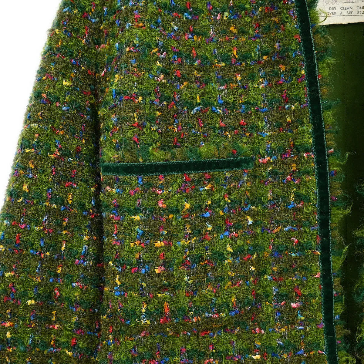 Chanel Setup Suit Jacket Skirt Green #40