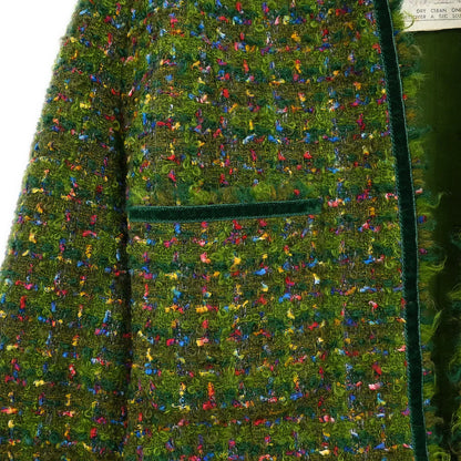 Chanel Setup Suit Jacket Skirt Green #40