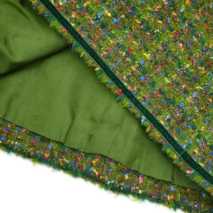 Chanel Setup Suit Jacket Skirt Green #40