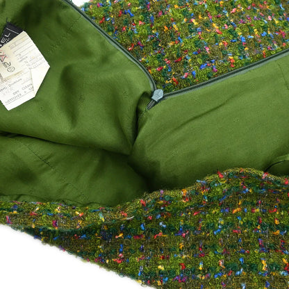Chanel Setup Suit Jacket Skirt Green #40