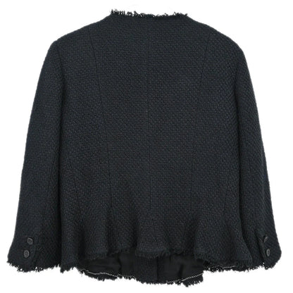 Chanel 2006 Single Breasted Collarless Jacket Black #44