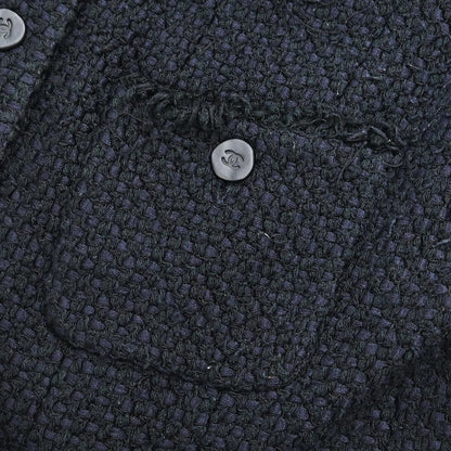 Chanel 2006 Single Breasted Collarless Jacket Black #44