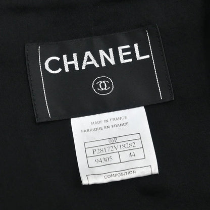 Chanel 2006 Single Breasted Collarless Jacket Black #44