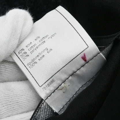 Chanel 2006 Single Breasted Collarless Jacket Black #44