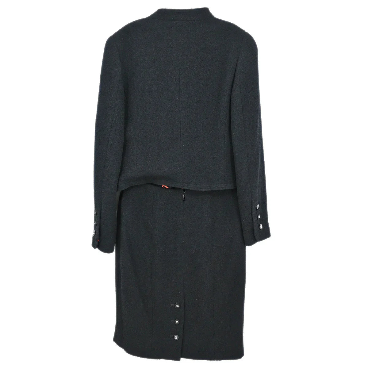 Chanel Setup Suit Jacket Top Skirt Black