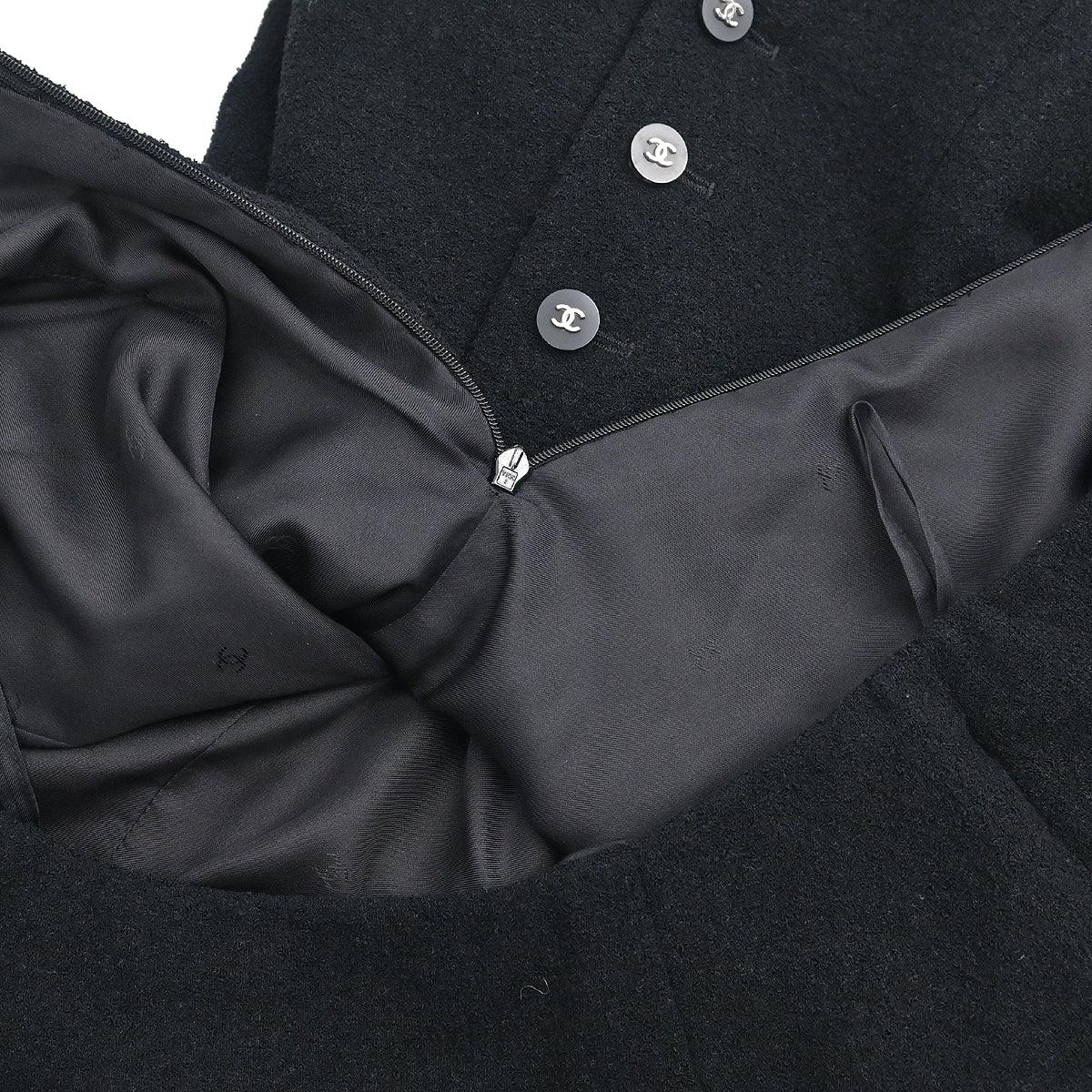 Chanel Setup Suit Jacket Top Skirt Black
